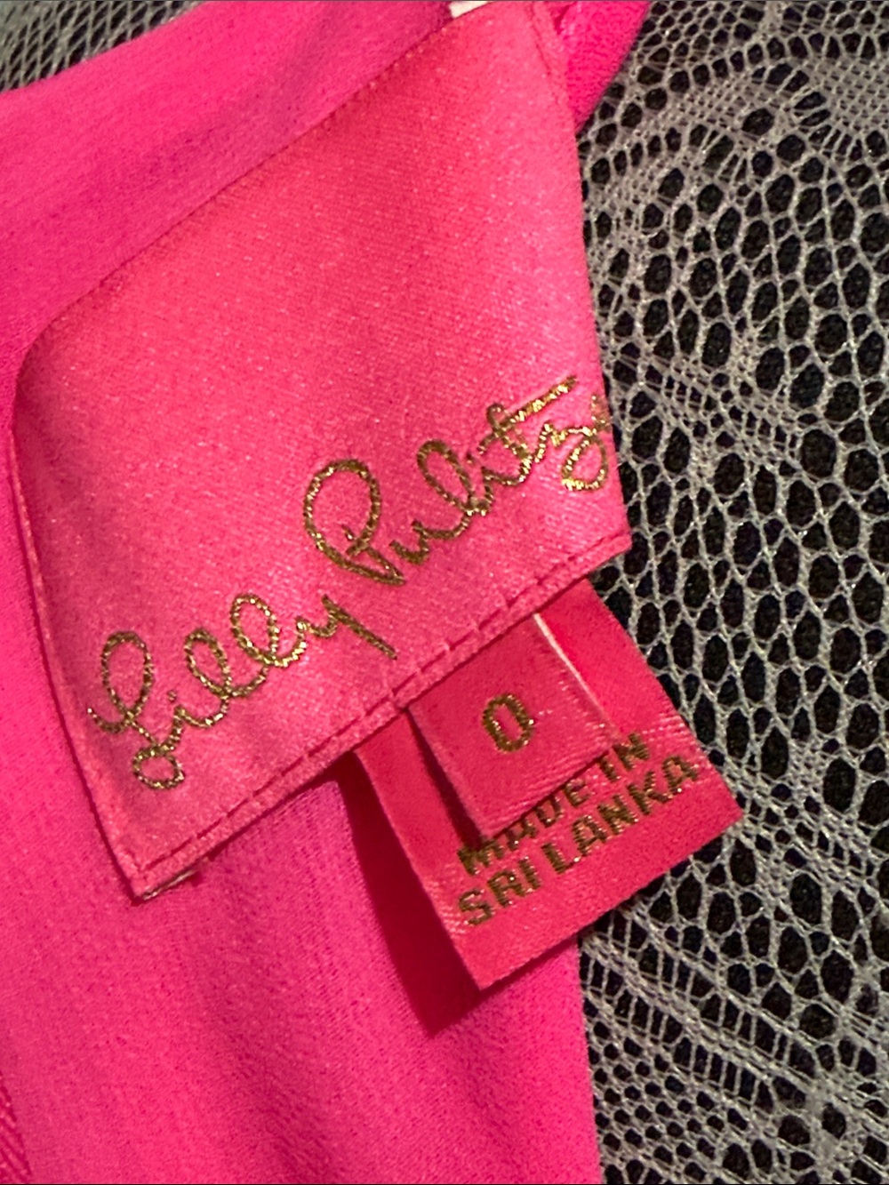 Lilly Pulitzer Hot Pink Halter Camisole with Gold Chain Straps - Picture 5 of 6